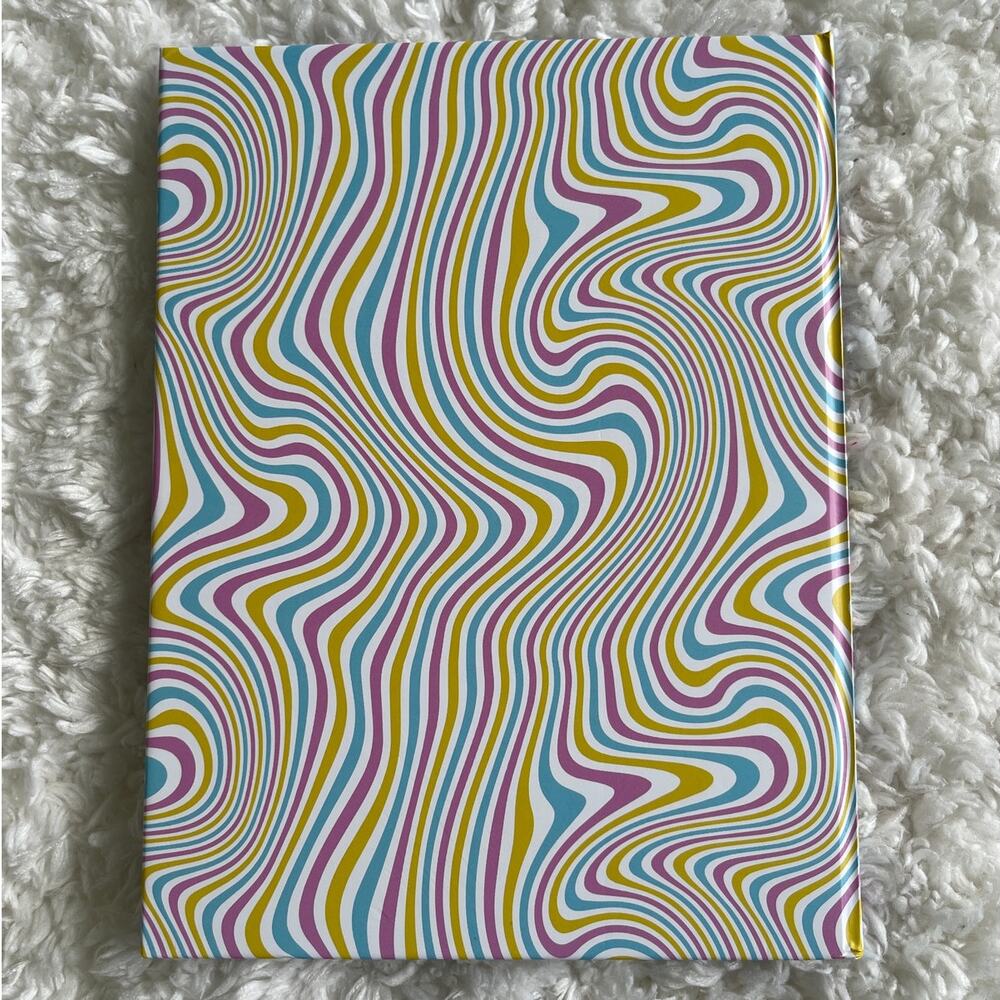 Fab Finds Cat Patch Journal Notebook Colorful Embroidered Wavy Pattern NEW Lined - Picture 4 of 7